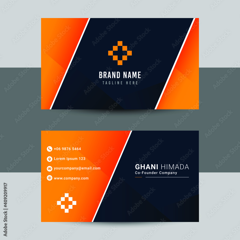 Name card front and back design template.