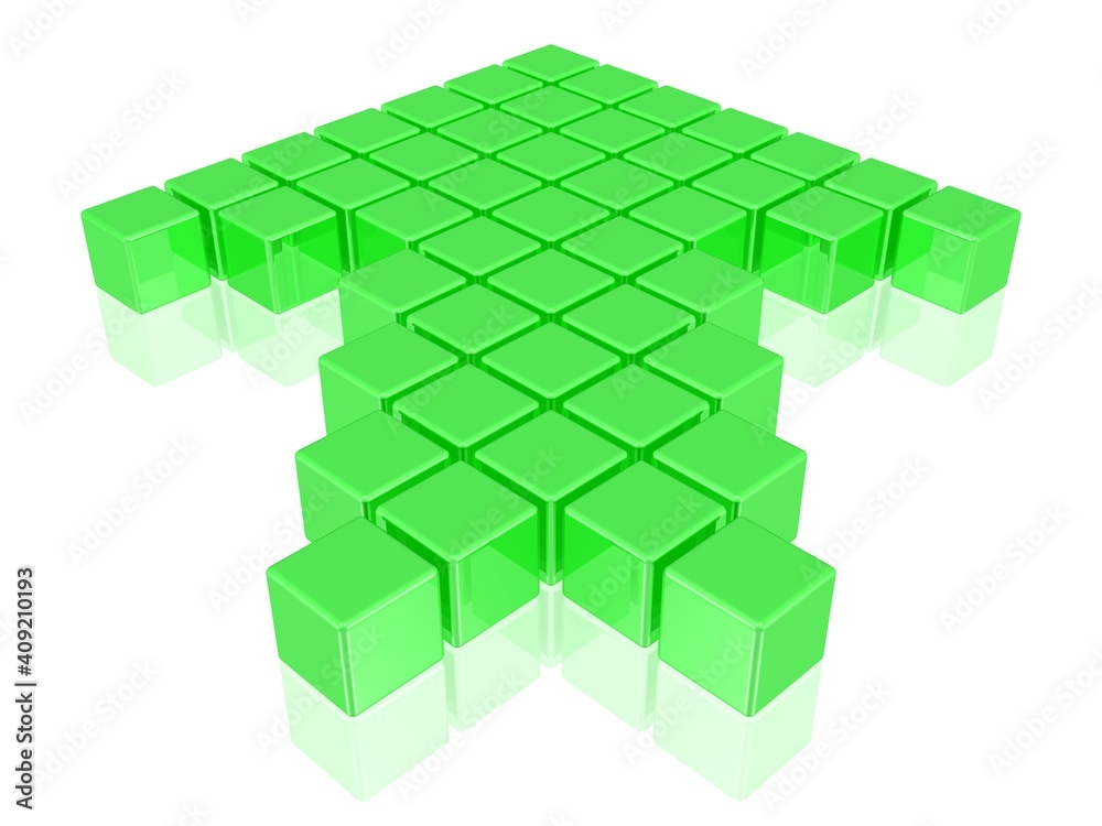 grüner Pixelpfeil zeigt nach vorn