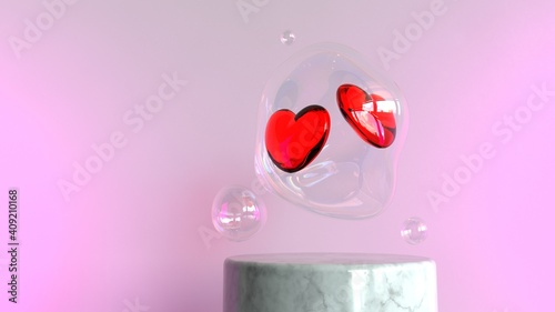 Two Hearts Soap Bubble