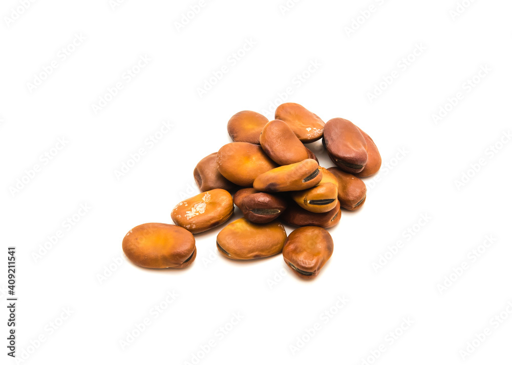 Group of fava beans or broad beans planting seeds isolated on white background Group of fava beans or broad beans planting seeds isolated on white background