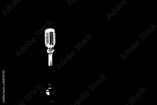 illustration of a vintage microphone, 50's style