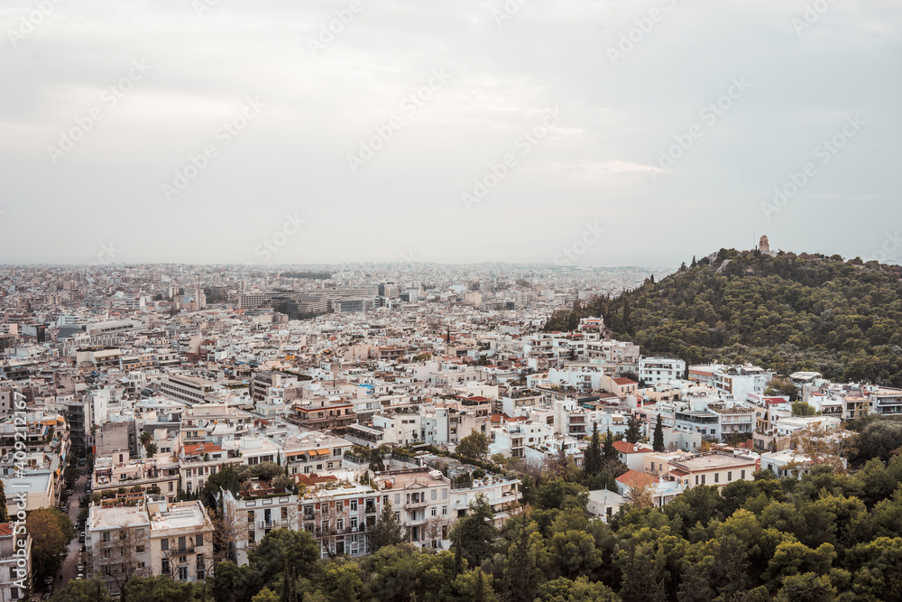 Panoramic view at Athens old town 