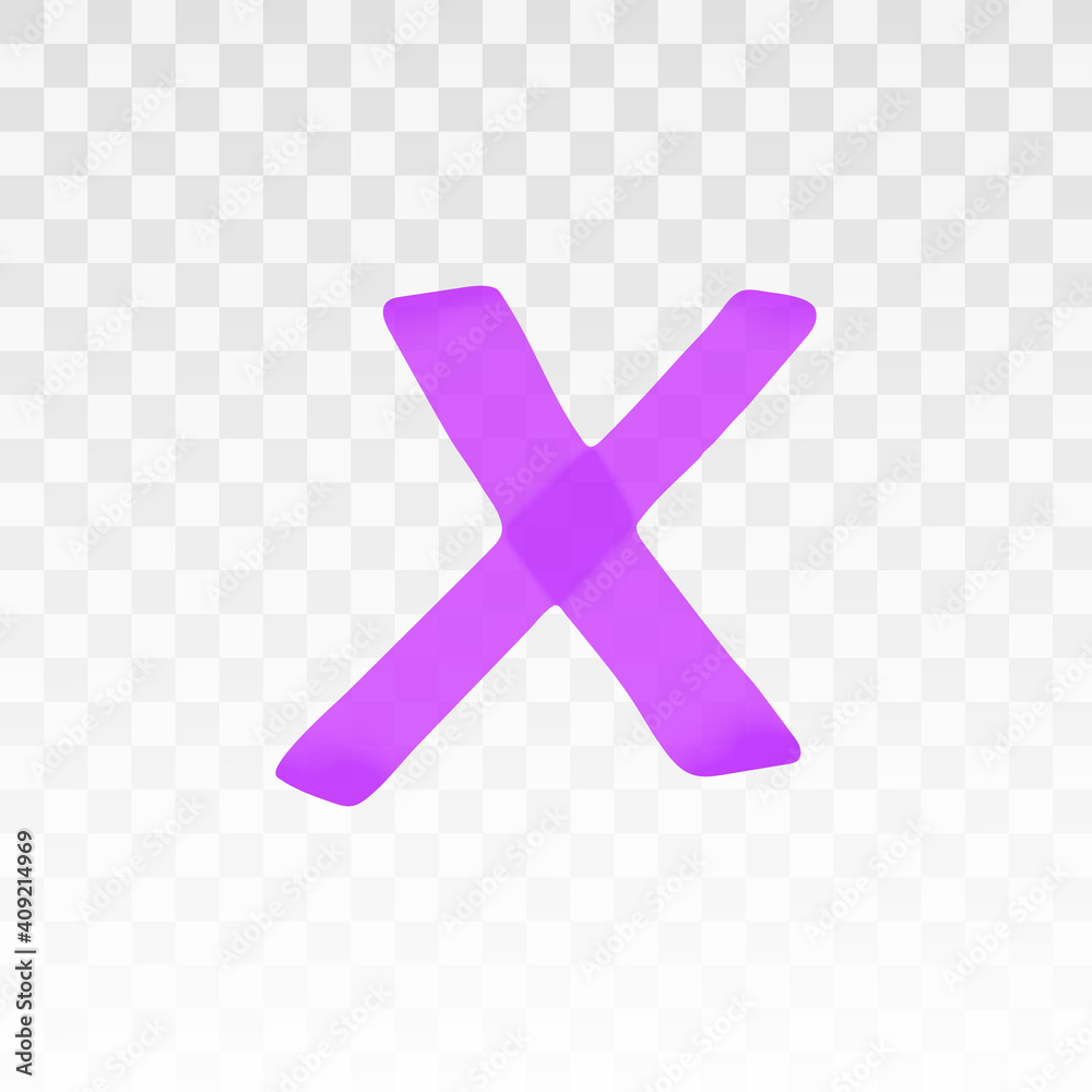 Purple highlighter cross isolated on transparent background. Marker pen highlight underline cross. Vector hand drawn graphic stylish element Purple highlighter cross isolated on transparent background. Marker pen highlight underline cross. Vector hand drawn graphic stylish element
