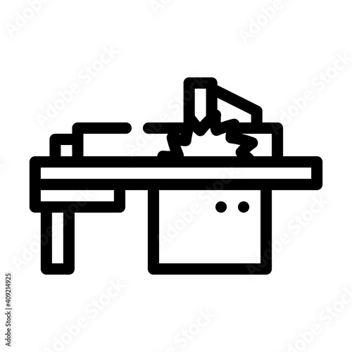 saw panel machine line icon vector illustration