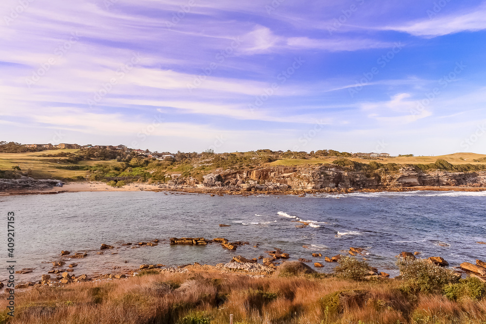 Seagulls Liitle Bay , Sydney Australia. Blue Sky