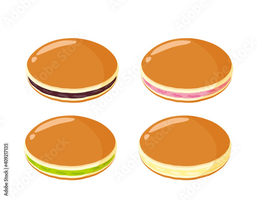 どら焼きのベクターイラスト　和菓子　