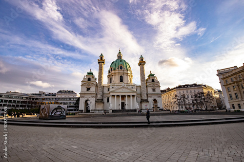 The famous Karlskirche in Vienna, Austria
