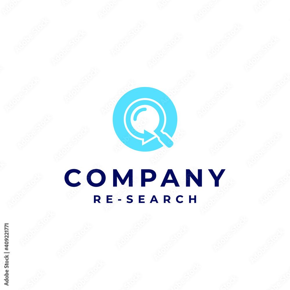 magnifying glass logo vector modern simple sophisticated design