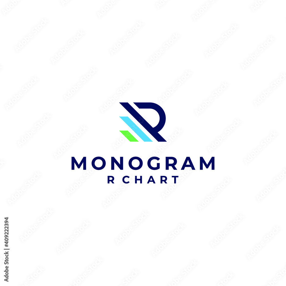 R chart logo vector modern simple combinations concept Stock Vector ...