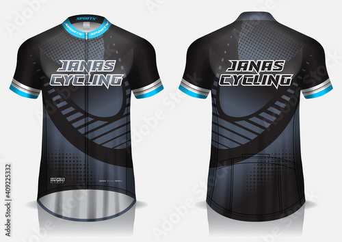 Jersey cycling template design uniform front and back view