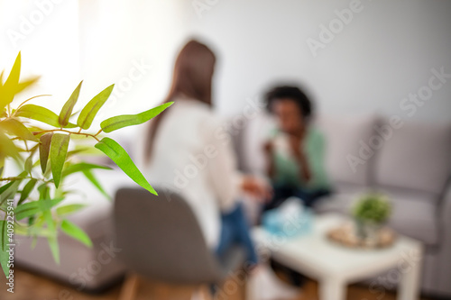 Bilde på lerret Healthcare concept of blurred abstract background professional psychologist doctor consult in psychotherapy session or counsel diagnosis health