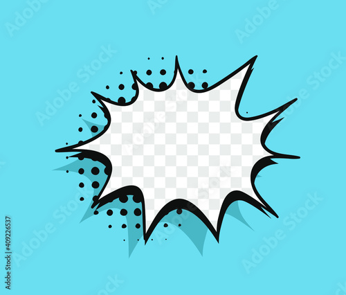 Pop art speech bubble without text and Transparent Background. Cartoon style vector collection of frames. Comic illustration