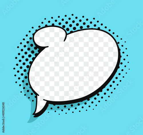 Pop art speech bubble without text and Transparent Background. Cartoon style vector collection of frames. Comic illustration