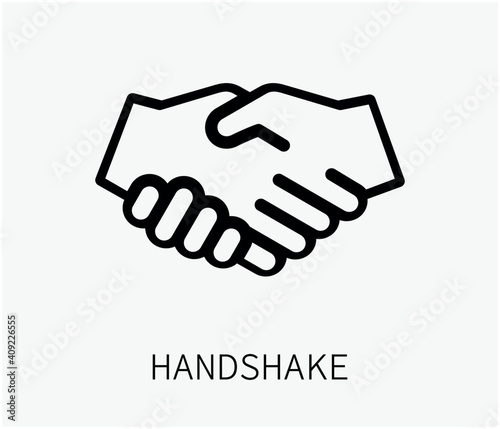 handshake vector icon.  Editable stroke. Symbol in Line Art Style for Design, Presentation, Website or Apps Elements, Logo. Pixel vector graphics - Vector