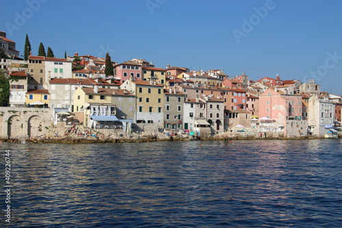 Skyline view of old Rovigno town in Croatia.