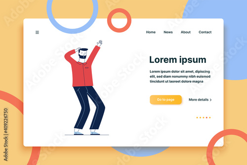 Confused man realizing problem. Bearded male character scratching head flat vector illustration. Confusion, communication concept for banner, website design or landing web page
