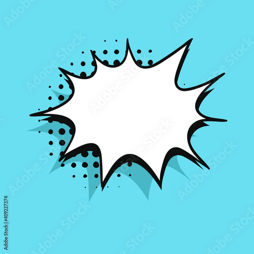 Pop art heart speech bubble without text. Cartoon style vector collection of frames. Comic illustration on blue background