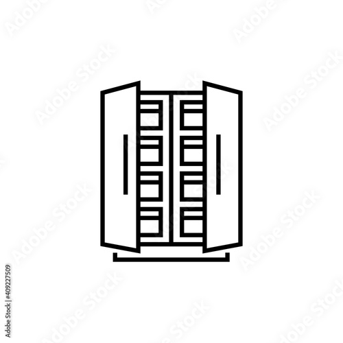 Double Fridge icon. Household equipment vector illustration.