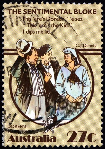 Postage stamp Australia 1983 Doreen the Intro, Sentimental Bloke photo