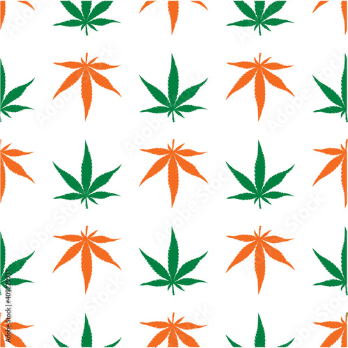 Cannabis leaves seamless texture, legalized culture, design element for t-shirts