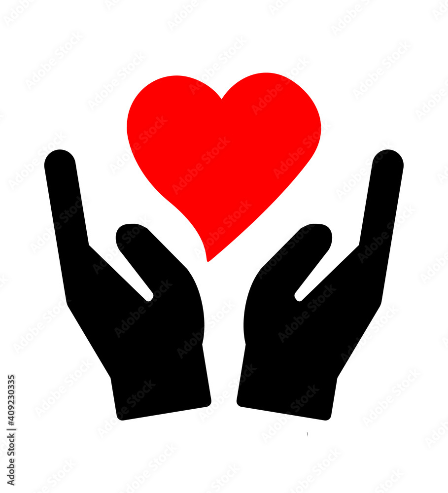 Red Heart, Hands icon, Valentine's Day Red Heart, Hands icon, Valentine's Day
