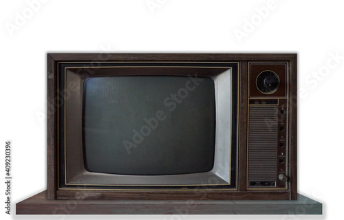 Classic Vintage Retro Style old television.old television on isolated background.