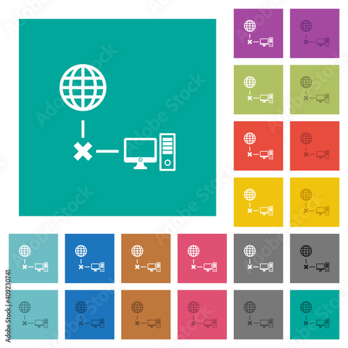 Offline computer square flat multi colored icons
