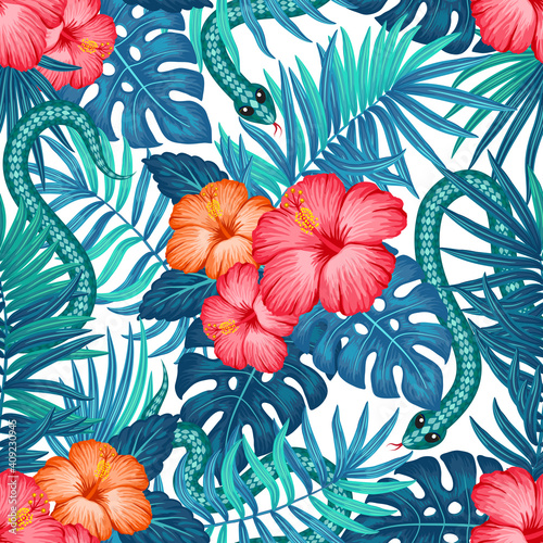 Hawaiian pattern with snakes
