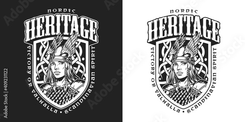 Medieval nordic viking vintage design