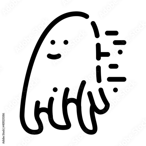 ghost spirit of a dead person line icon vector illustration