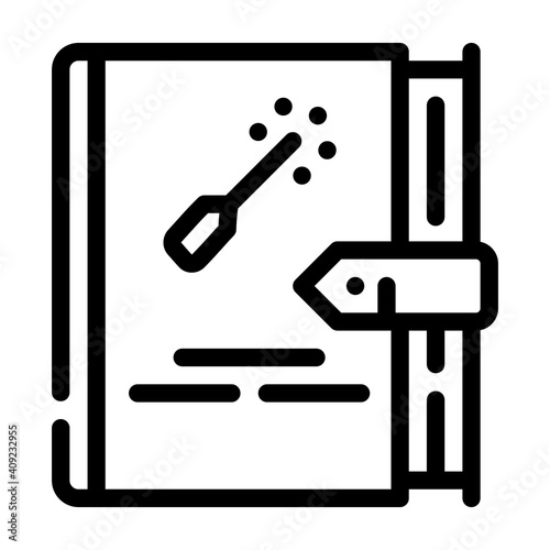 book magical literature line icon vector illustration