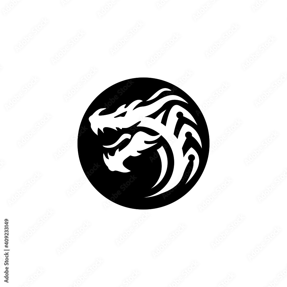 Illustration of Traditional chinese Dragon Chinese Logo, 
vector illustration