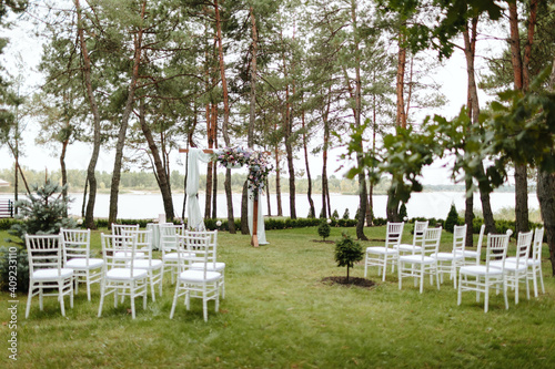 Wedding decor. Beautiful event venue. Creative decoration