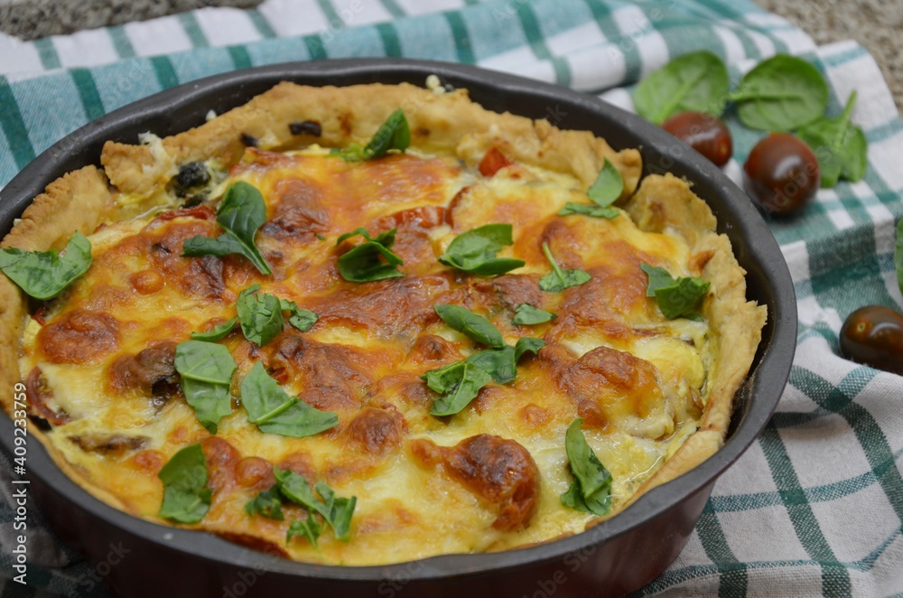 quiche lorraine with the chicken
