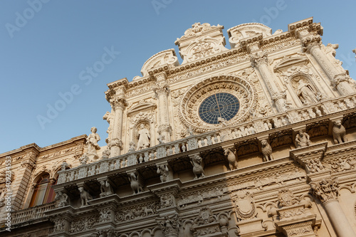 Exterior of the Church of the Holy Cross in Lecce, Apulia, Italy - Europe