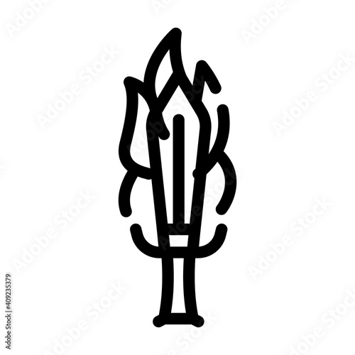 burning sword line icon vector illustration flat