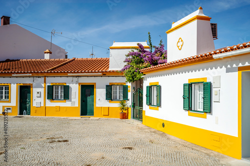 Traditional houses in rural village called Vila Fernando in Alentejo, Portugal