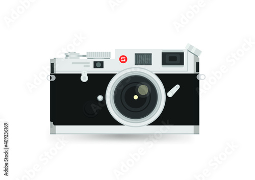 camera vector, Flat design vector, Retro camera	