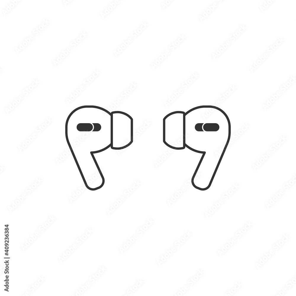 Airpods icon. Wireless symbol modern, simple, vector, icon for website design, mobile app, ui. Vector Illustration Airpods icon. Wireless symbol modern, simple, vector, icon for website design, mobile app, ui. Vector Illustration