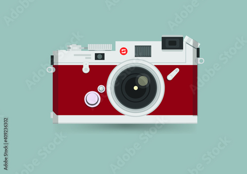 camera vector, Flat design vector, Retro camera	