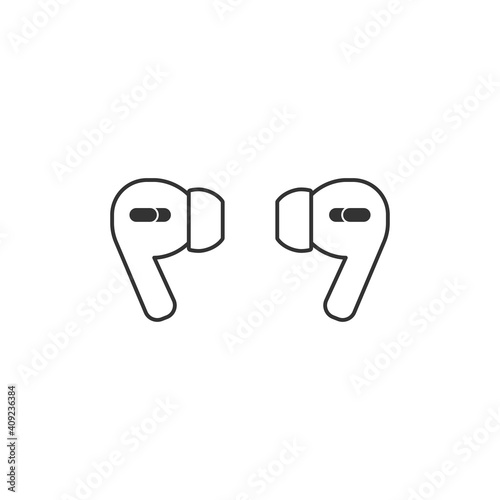 Airpods icon. Wireless symbol modern, simple, vector, icon for website design, mobile app, ui. Vector Illustration