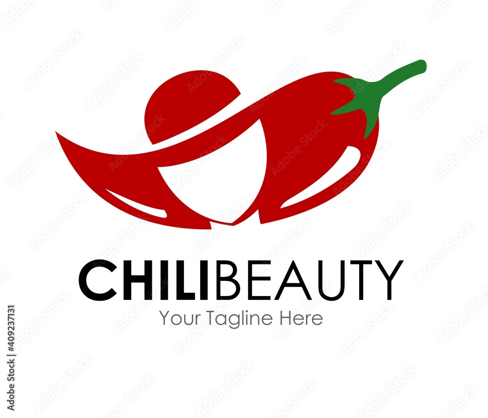chili beauty logo design concept stock vector chili beauty logo design concept stock vector