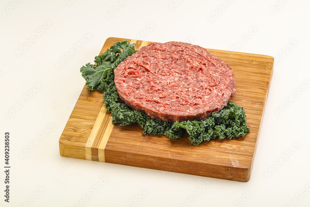 Raw beef burger cutlet for burger