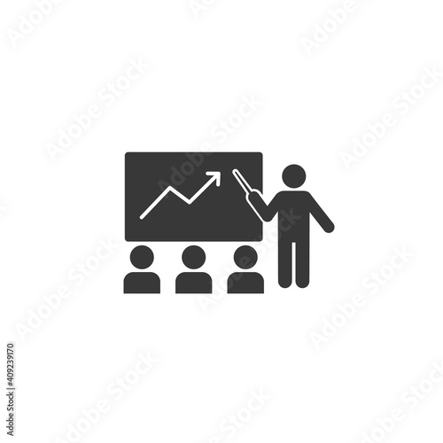 Seminar lecture icon. Vector graphics sign in flat