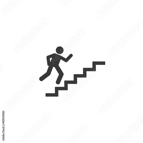 Up the ladder stickman figure person people human pictogram image icon