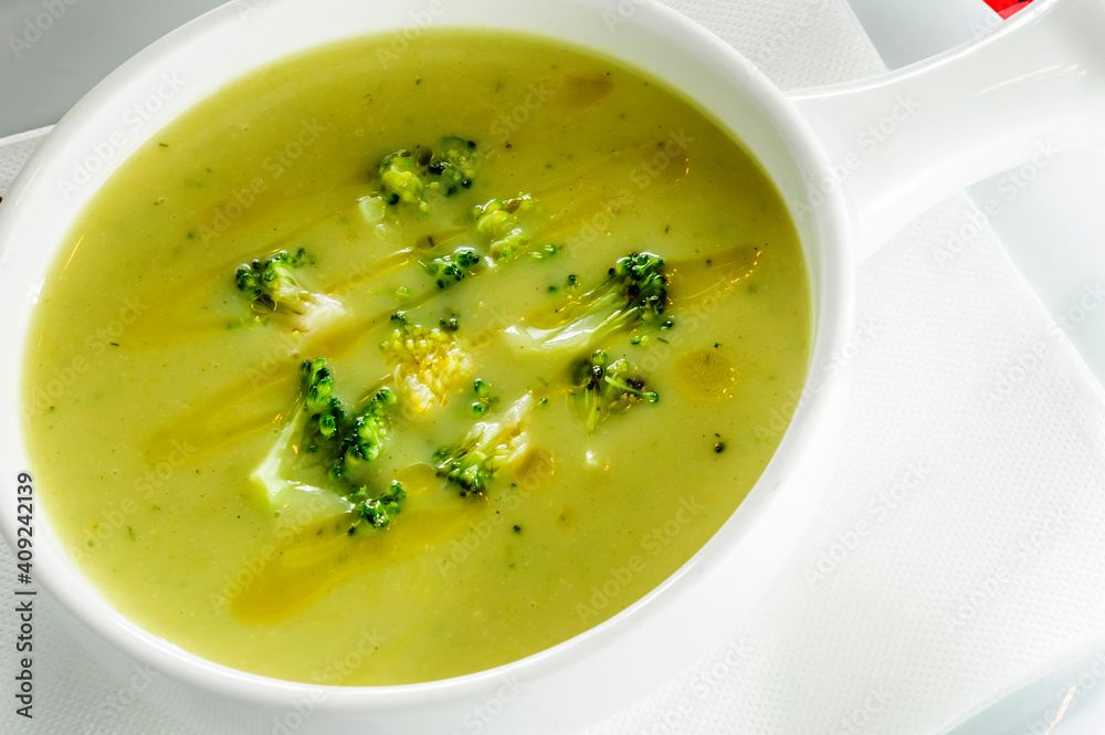 Plate of broccoli soup Plate of broccoli soup