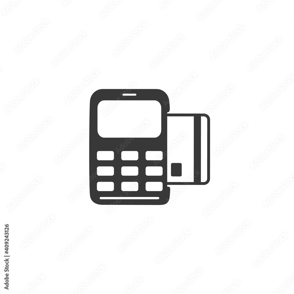Vector credit card machine icon in flat Vector credit card machine icon in flat