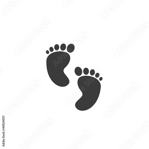 Baby foot icon flat style vector on white