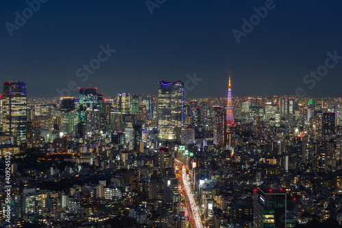 東京都渋谷区から見た東京の夜景
