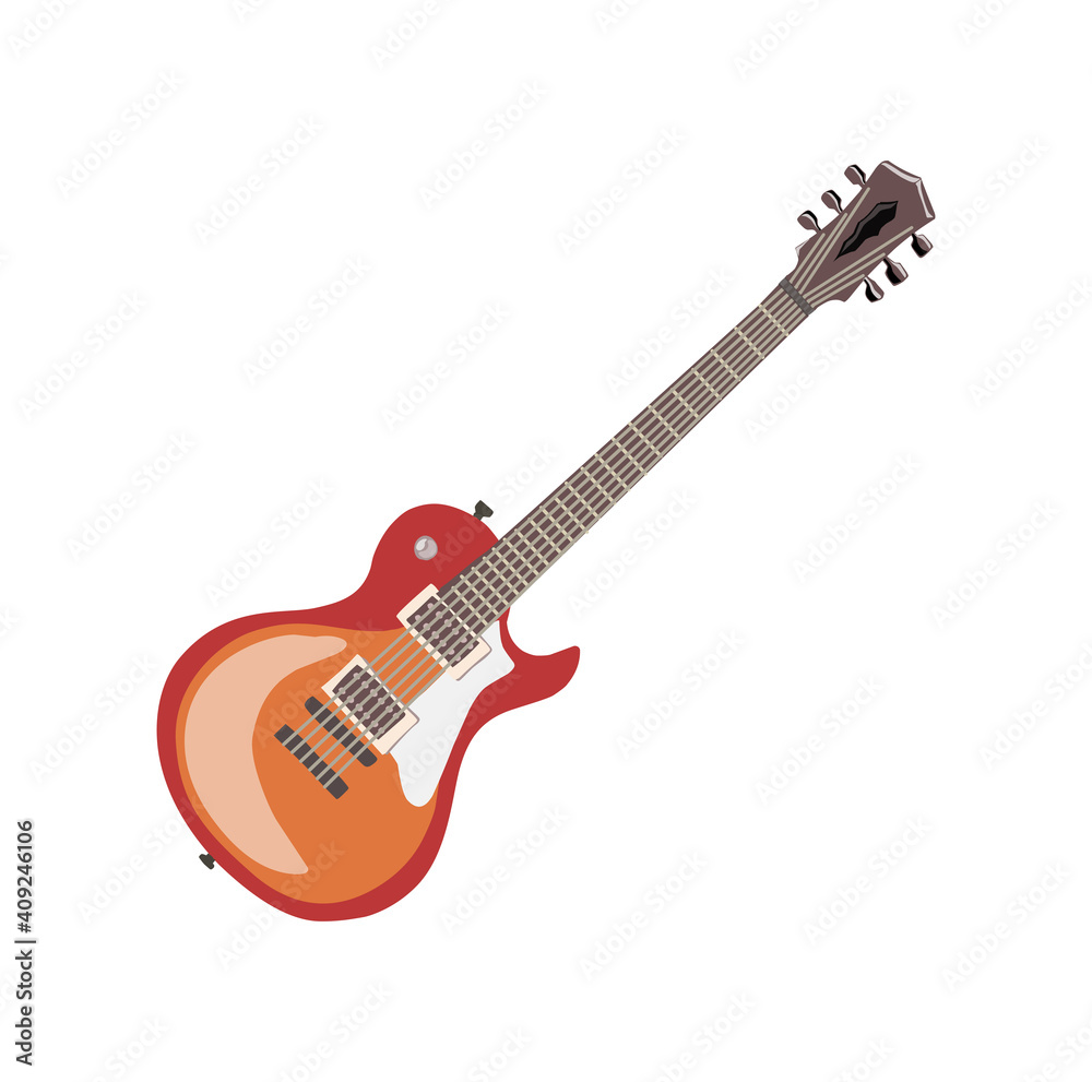 electric guitar vector hand drawn.